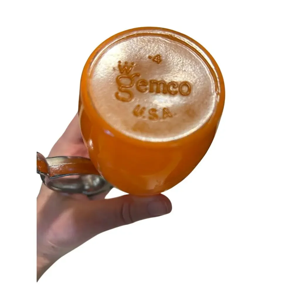 1960/70's Vintage Creamer or syrup Glass Dispenser Orange 6